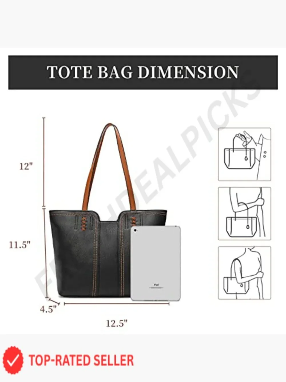 Oversized Hobo Tote Bag Top Handle Satchel Purse Faux Leather Work Casual